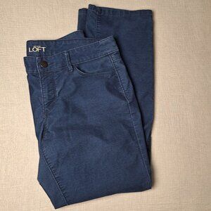 Ann Taylor LOFT blue Corduroy pant Women's size 30 10P Modern Straight leg